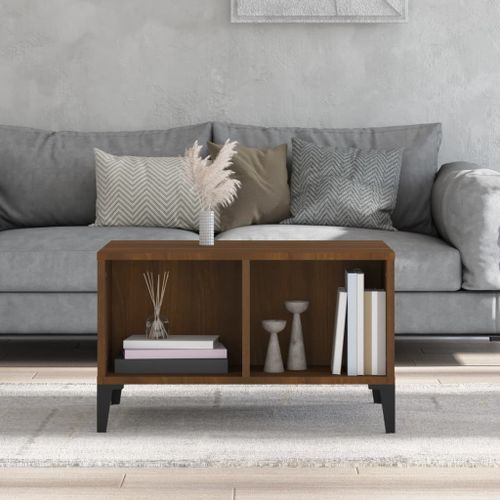 Table basse Chêne marron 60x50x36,5 cm Bois d'ingénierie - Photo n°3; ?>