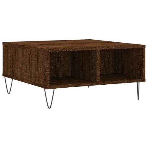 Table basse chêne marron 60x60x30 cm bois d'ingénierie - Photo n°2; ?>