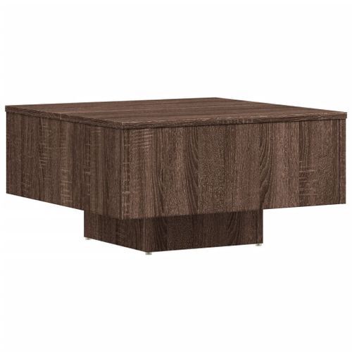 Table basse Chêne marron 60x60x31,5 cm Bois d'ingénierie - Photo n°2; ?>