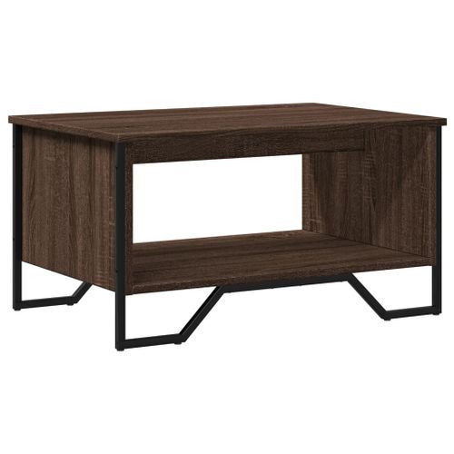 Table basse chêne marron 75x51x40 cm bois d'ingénierie - Photo n°2; ?>