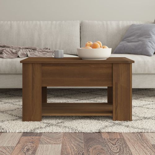 Table basse Chêne marron 79x49x41 cm Bois d'ingénierie - Photo n°3; ?>