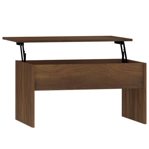 Table basse Chêne marron 80x50,5x41,5 cm Bois d'ingénierie - Photo n°2; ?>