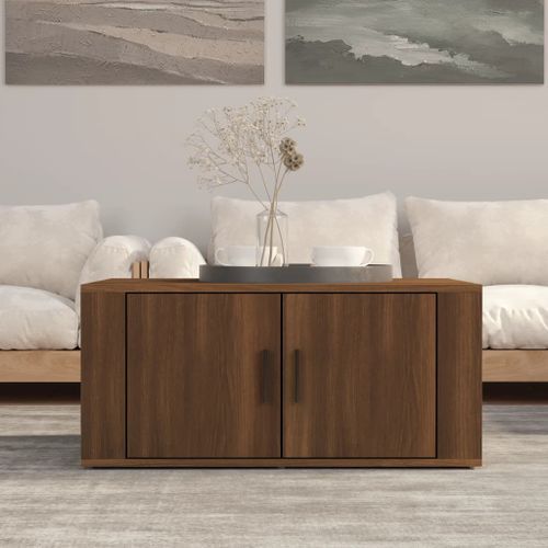 Table basse Chêne marron 80x50x36 cm Bois d'ingénierie - Photo n°2; ?>