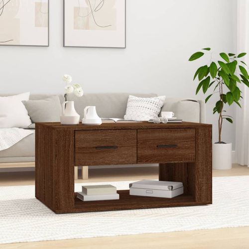 Table basse Chêne marron 80x50x40 cm Bois d'ingénierie - Photo n°2; ?>