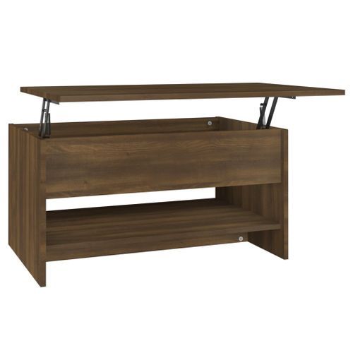 Table basse Chêne marron 80x50x40 cm Bois d'ingénierie - Photo n°2; ?>