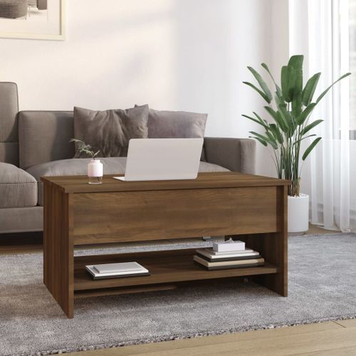 Table basse Chêne marron 80x50x40 cm Bois d'ingénierie - Photo n°3; ?>