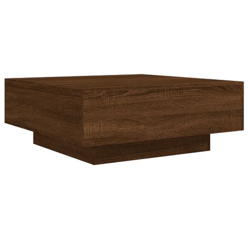 Table basse chêne marron 80x80x31 cm bois d'ingénierie - Photo n°2; ?>