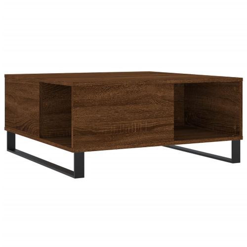 Table basse chêne marron 80x80x36,5 cm bois d'ingénierie - Photo n°2; ?>