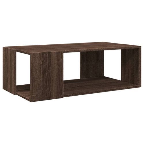 Table basse chêne marron 89,5x48x30 cm bois d'ingénierie - Photo n°2; ?>