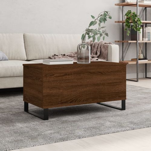 Table basse Chêne marron 90x44,5x45 cm Bois d'ingénierie - Photo n°2; ?>