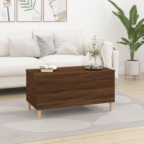 Table basse Chêne marron 90x44,5x45 cm Bois d'ingénierie - Photo n°3; ?>