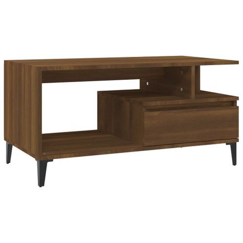 Table basse Chêne marron 90x49x45 cm Bois d'ingénierie - Photo n°2; ?>