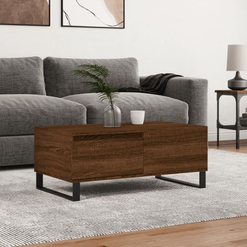 Table basse Chêne marron 90x50x36,5 cm Bois d'ingénierie - Photo n°2; ?>