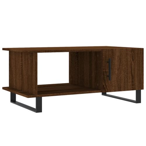 Table basse chêne marron 90x50x40 cm bois d'ingénierie - Photo n°2; ?>