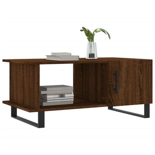 Table basse chêne marron 90x50x40 cm bois d'ingénierie - Photo n°3; ?>