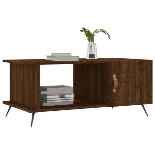 Table basse chêne marron 90x50x40 cm bois d'ingénierie - Photo n°3; ?>