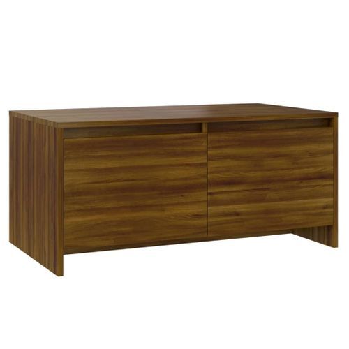 Table basse Chêne marron 90x50x41,5 cm Bois d'ingénierie - Photo n°2; ?>