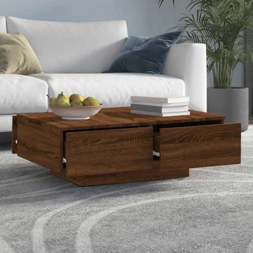 Table basse Chêne marron 90x60x31 cm Bois d'ingénierie - Photo n°3; ?>