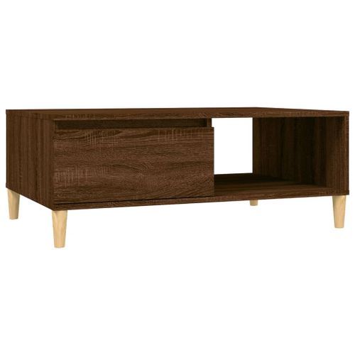 Table basse chêne marron 90x60x35 cm bois d'ingénierie - Photo n°2; ?>