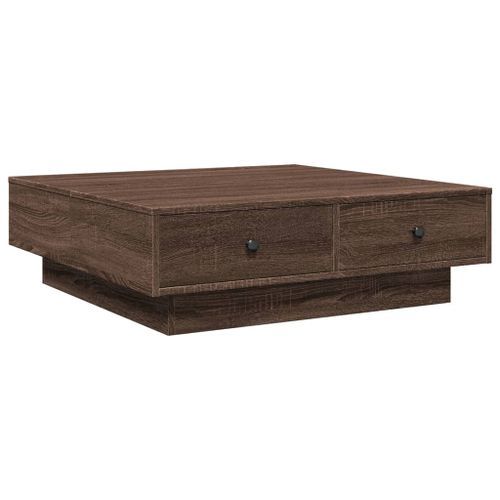 Table basse Chêne marron 90x90x28 cm Bois d'ingénierie - Photo n°2; ?>