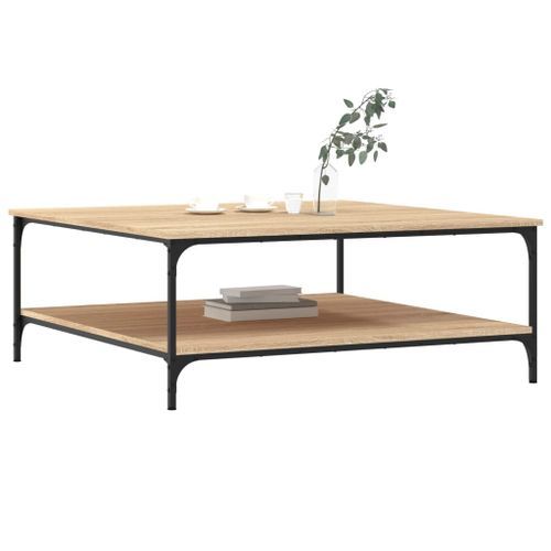 Table basse chêne sonoma 100x100x40 cm bois d'ingénierie - Photo n°3; ?>