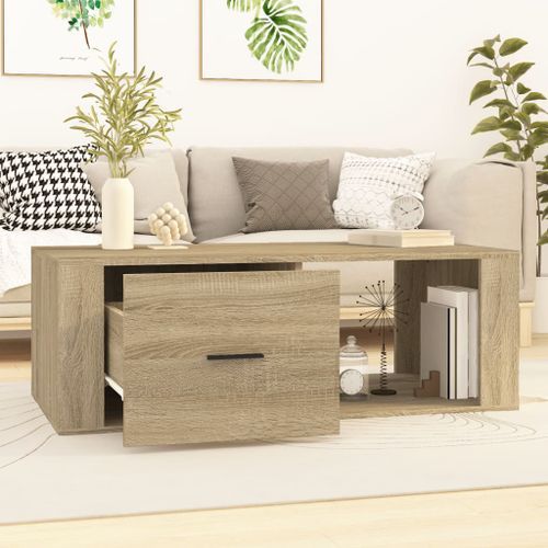 Table basse Chêne sonoma 100x50,5x35 cm Bois d'ingénierie - Photo n°3; ?>