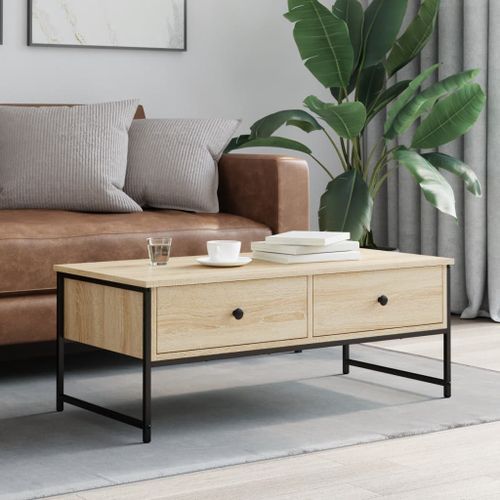 Table basse chêne sonoma 101x49x39,5 cm bois d'ingénierie - Photo n°3; ?>