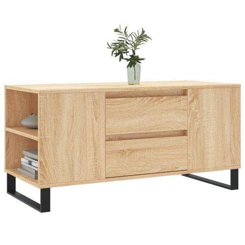 Table basse chêne sonoma 102x44,5x50 cm bois d'ingénierie - Photo n°3; ?>