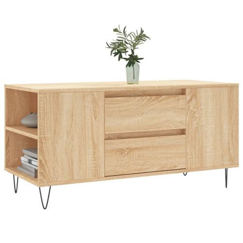 Table basse chêne sonoma 102x44,5x50 cm bois d'ingénierie - Photo n°3; ?>