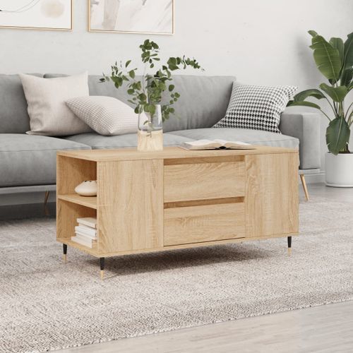 Table basse chêne sonoma 102x44,5x50 cm bois d'ingénierie - Photo n°2; ?>