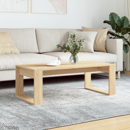 Table basse chêne sonoma 102x50x35 cm bois d'ingénierie - Photo n°2; ?>