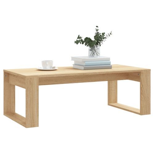 Table basse chêne sonoma 102x50x35 cm bois d'ingénierie - Photo n°3; ?>