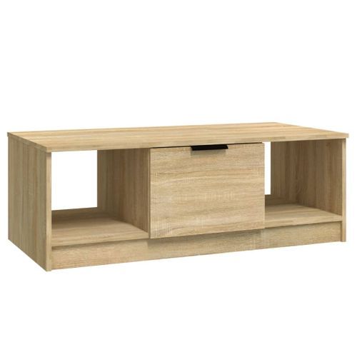 Table basse chêne sonoma 102x50x36 cm bois d'ingénierie - Photo n°2; ?>