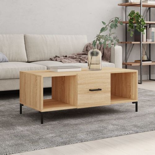 Table basse chêne sonoma 102x50x40 cm bois d'ingénierie - Photo n°2; ?>