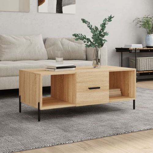 Table basse chêne sonoma 102x50x40 cm bois d'ingénierie - Photo n°2; ?>