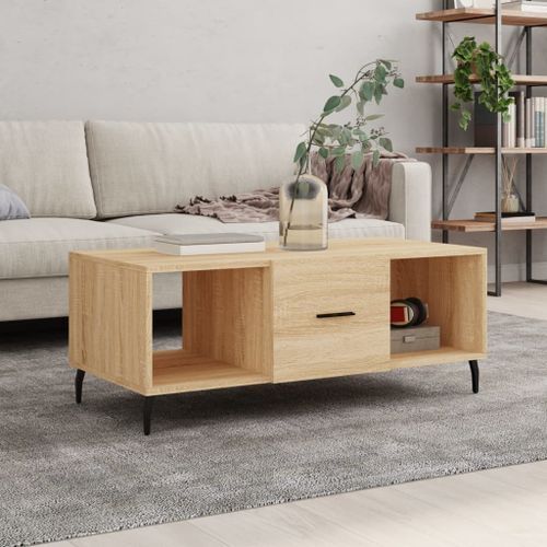 Table basse chêne sonoma 102x50x40 cm bois d'ingénierie - Photo n°2; ?>