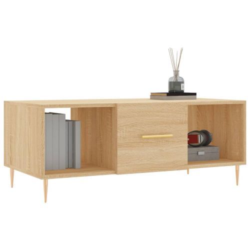 Table basse chêne sonoma 102x50x40 cm bois d'ingénierie - Photo n°3; ?>