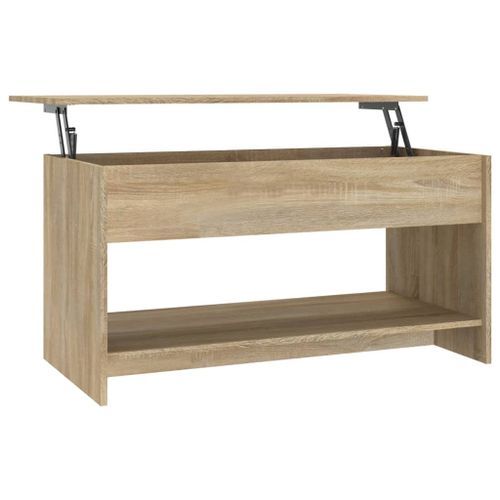 Table basse Chêne sonoma 102x50x52,5 cm Bois d'ingénierie - Photo n°3; ?>