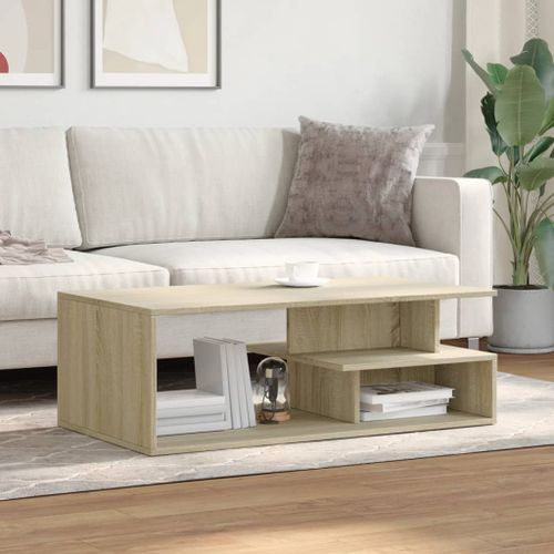 Table basse chêne sonoma 102x55x35 cm bois d'ingénierie - Photo n°3; ?>