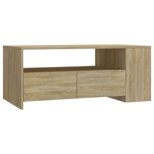 Table basse chêne sonoma 102x55x42 cm bois d'ingénierie - Photo n°2; ?>