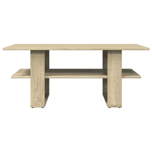 Table basse chêne sonoma 102x55x42 cm bois d'ingénierie - Photo n°3; ?>