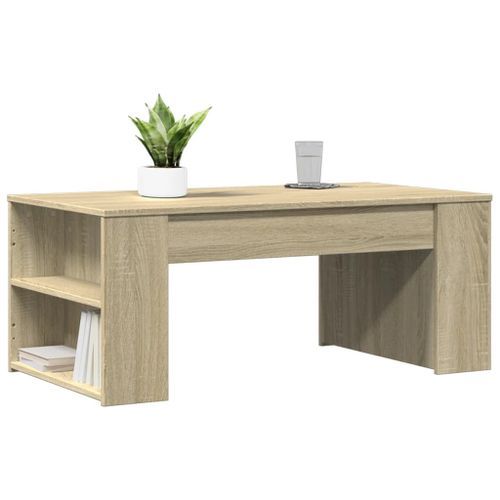 Table basse chêne sonoma 102x55x42 cm bois d'ingénierie - Photo n°3; ?>