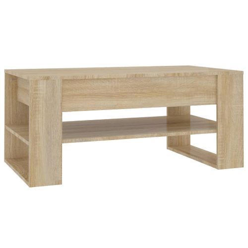 Table basse chêne sonoma 102x55x45 cm bois d'ingénierie - Photo n°2; ?>