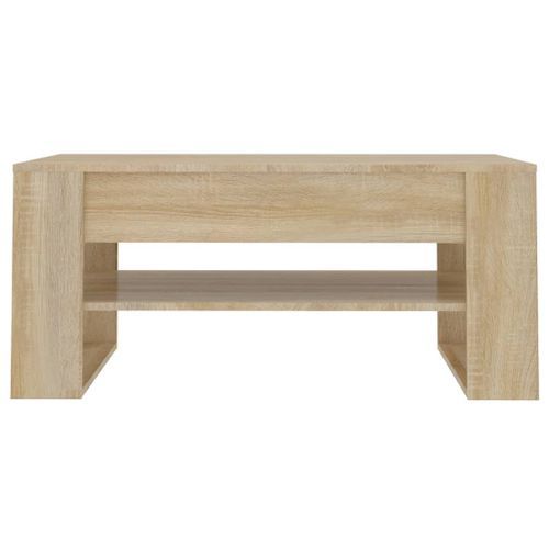 Table basse chêne sonoma 102x55x45 cm bois d'ingénierie - Photo n°3; ?>