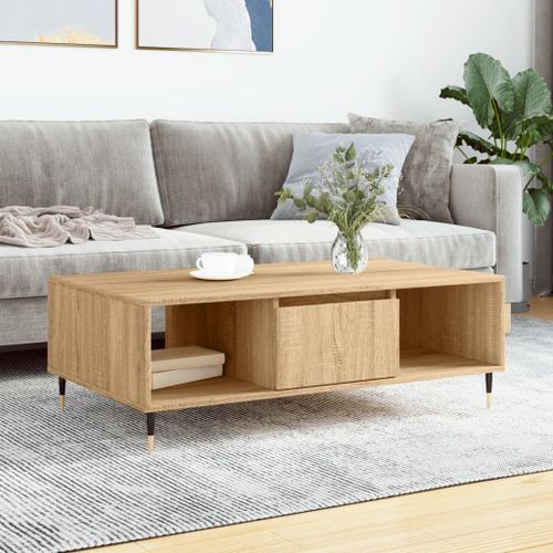 Table basse chêne sonoma 104x60x35 cm bois d'ingénierie - Photo n°2; ?>