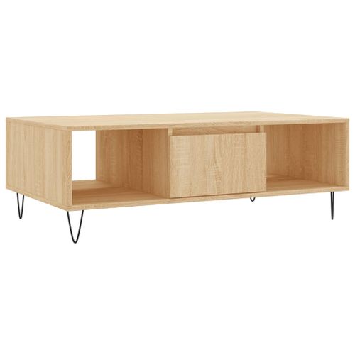 Table basse chêne sonoma 104x60x35 cm bois d'ingénierie - Photo n°2; ?>