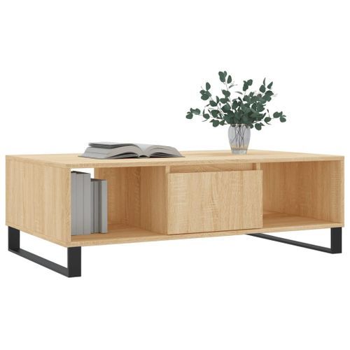 Table basse chêne sonoma 104x60x35 cm bois d'ingénierie - Photo n°3; ?>