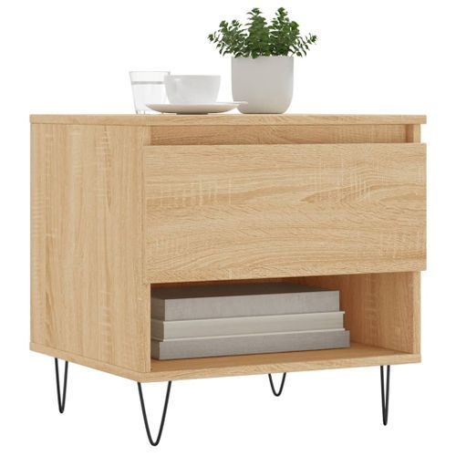 Table basse chêne sonoma 50x46x50 cm bois d'ingénierie - Photo n°3; ?>