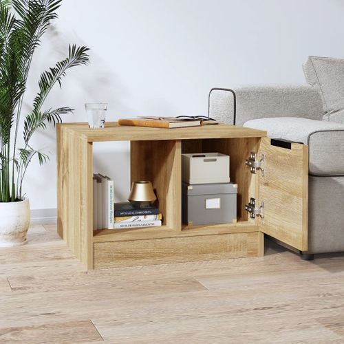 Table basse chêne sonoma 50x50x36 cm bois d'ingénierie - Photo n°3; ?>