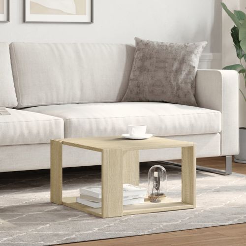 Table basse chêne sonoma 51,5x51,5x30 cm bois d'ingénierie - Photo n°3; ?>